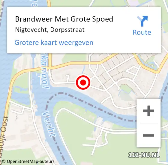 Locatie op kaart van de 112 melding: Brandweer Met Grote Spoed Naar Nigtevecht, Dorpsstraat op 20 december 2022 18:29