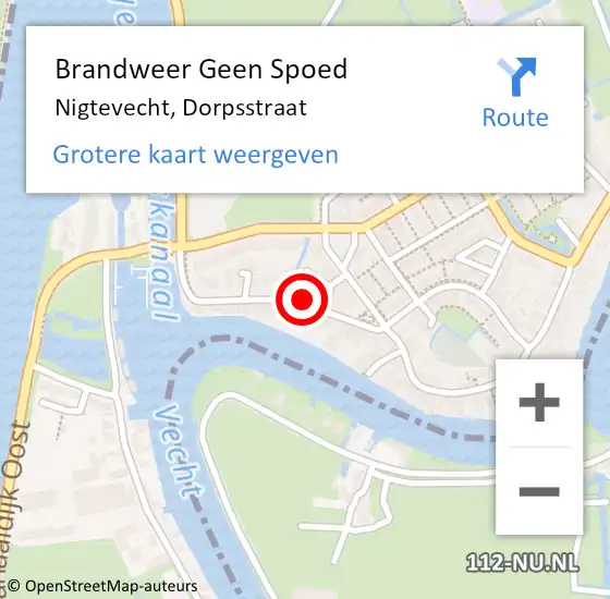 Locatie op kaart van de 112 melding: Brandweer Geen Spoed Naar Nigtevecht, Dorpsstraat op 20 december 2022 18:33