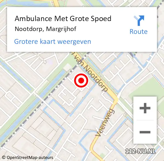 Locatie op kaart van de 112 melding: Ambulance Met Grote Spoed Naar Nootdorp, Margrijhof op 20 december 2022 19:40