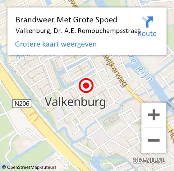 Locatie op kaart van de 112 melding: Brandweer Met Grote Spoed Naar Valkenburg, Dr. A.E. Remouchampsstraat op 20 december 2022 21:17