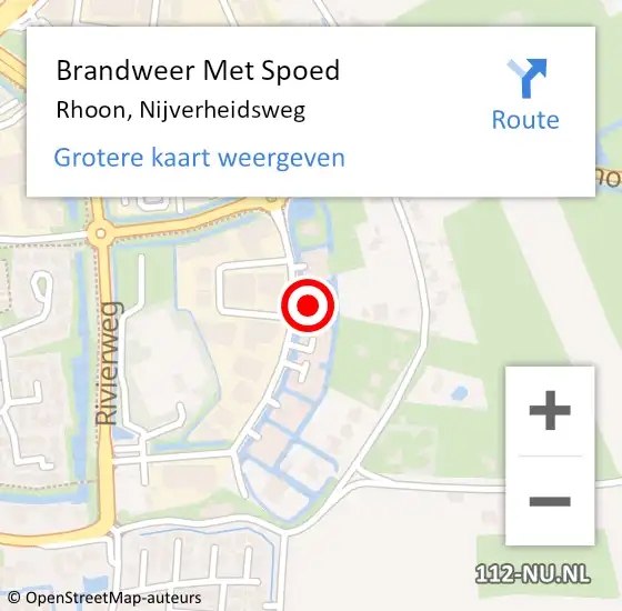 Locatie op kaart van de 112 melding: Brandweer Met Spoed Naar Rhoon, Nijverheidsweg op 20 december 2022 21:56