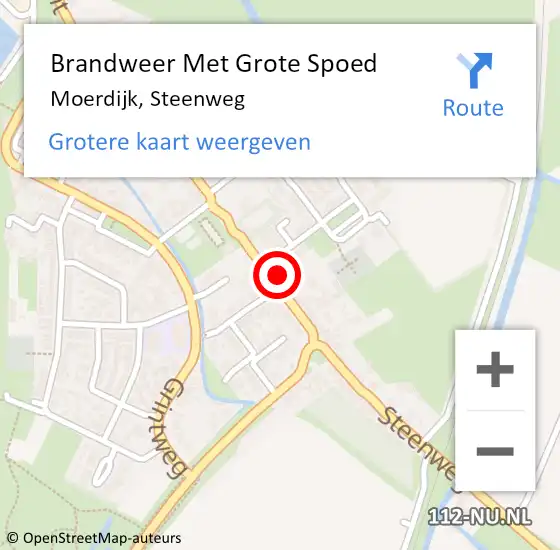 Locatie op kaart van de 112 melding: Brandweer Met Grote Spoed Naar Moerdijk, Steenweg op 20 december 2022 22:15