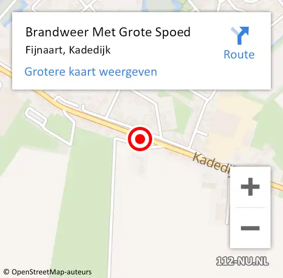 Locatie op kaart van de 112 melding: Brandweer Met Grote Spoed Naar Fijnaart, Kadedijk op 21 december 2022 02:36