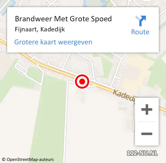 Locatie op kaart van de 112 melding: Brandweer Met Grote Spoed Naar Fijnaart, Kadedijk op 21 december 2022 02:47