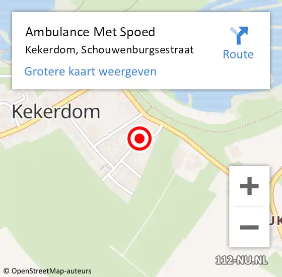 Locatie op kaart van de 112 melding: Ambulance Met Spoed Naar Kekerdom, Schouwenburgsestraat op 21 december 2022 05:00