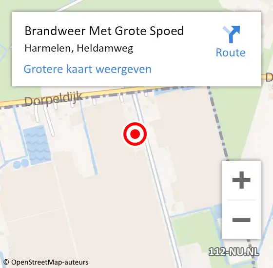 Locatie op kaart van de 112 melding: Brandweer Met Grote Spoed Naar Harmelen, Heldamweg op 21 december 2022 06:27