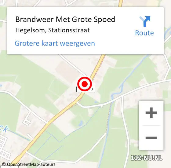 Locatie op kaart van de 112 melding: Brandweer Met Grote Spoed Naar Hegelsom, Stationsstraat op 21 december 2022 06:57