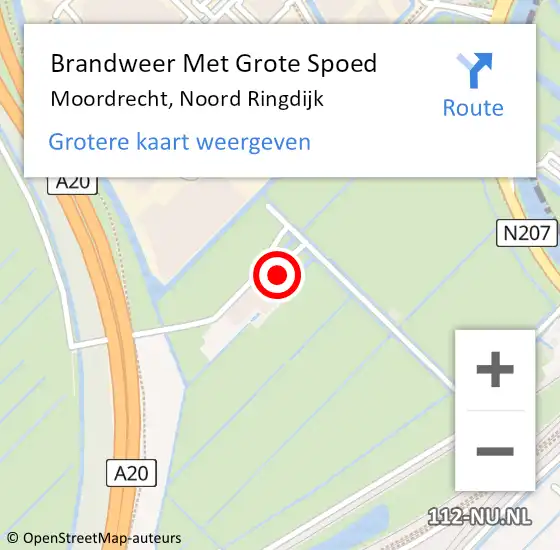 Locatie op kaart van de 112 melding: Brandweer Met Grote Spoed Naar Moordrecht, Noord Ringdijk op 21 december 2022 07:37