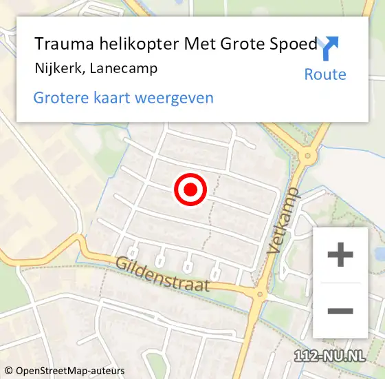 Locatie op kaart van de 112 melding: Trauma helikopter Met Grote Spoed Naar Nijkerk, Lanecamp op 21 december 2022 07:41