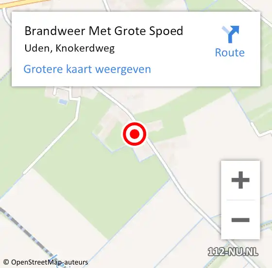 Locatie op kaart van de 112 melding: Brandweer Met Grote Spoed Naar Uden, Knokerdweg op 21 december 2022 08:35