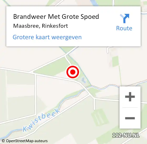 Locatie op kaart van de 112 melding: Brandweer Met Grote Spoed Naar Maasbree, Rinkesfort op 21 december 2022 10:25