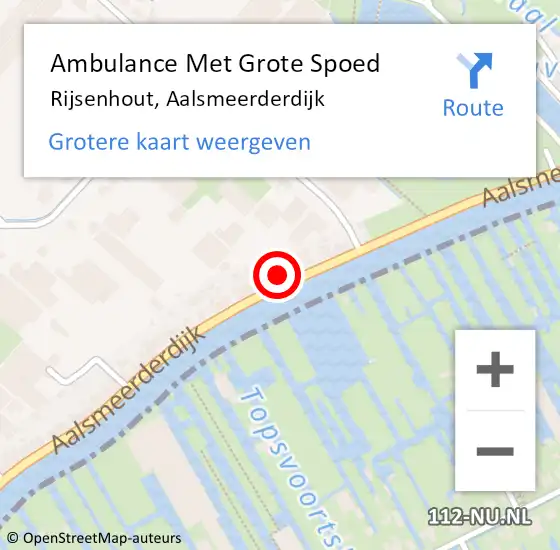 Locatie op kaart van de 112 melding: Ambulance Met Grote Spoed Naar Rijsenhout, Aalsmeerderdijk op 21 december 2022 11:32