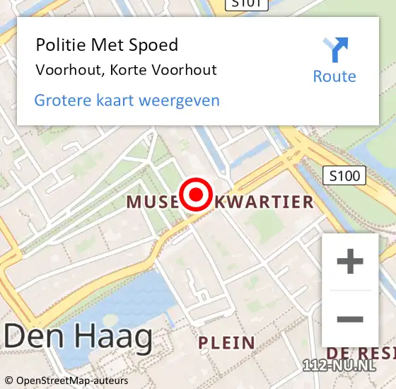 Locatie op kaart van de 112 melding: Politie Met Spoed Naar Voorhout, Korte Voorhout op 21 december 2022 12:30