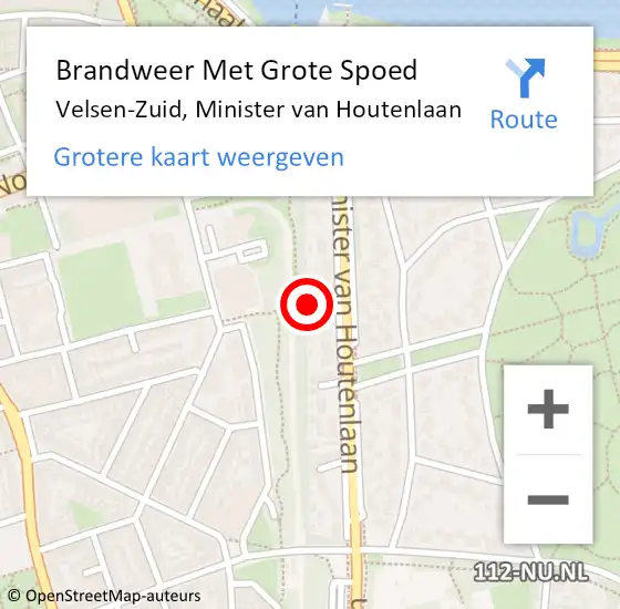 Locatie op kaart van de 112 melding: Brandweer Met Grote Spoed Naar Velsen-Zuid, Minister van Houtenlaan op 21 december 2022 13:26