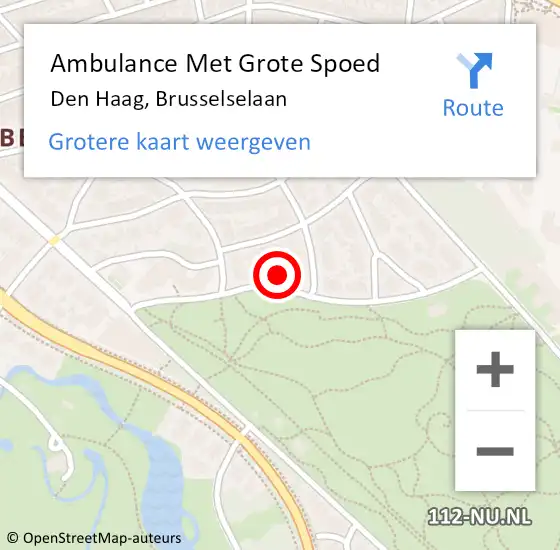 Locatie op kaart van de 112 melding: Ambulance Met Grote Spoed Naar Den Haag, Brusselselaan op 21 december 2022 13:59