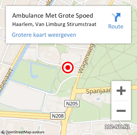 Locatie op kaart van de 112 melding: Ambulance Met Grote Spoed Naar Haarlem, Van Limburg Stirumstraat op 21 december 2022 14:28