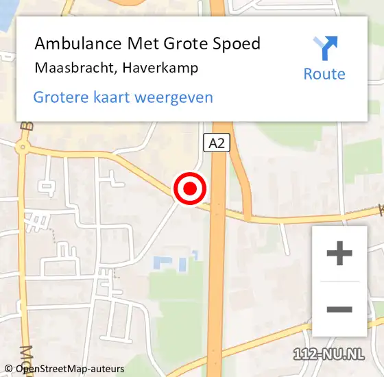 Locatie op kaart van de 112 melding: Ambulance Met Grote Spoed Naar Maasbracht, Haverkamp op 21 december 2022 14:39