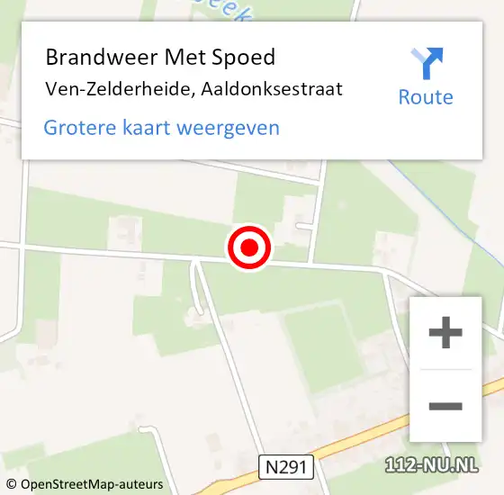 Locatie op kaart van de 112 melding: Brandweer Met Spoed Naar Ven-Zelderheide, Aaldonksestraat op 21 december 2022 14:47