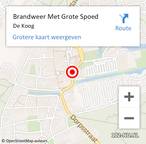 Locatie op kaart van de 112 melding: Brandweer Met Grote Spoed Naar De Koog op 9 augustus 2014 08:58