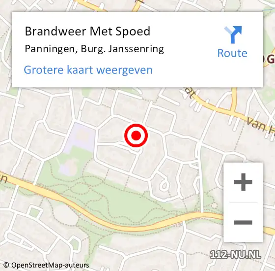 Locatie op kaart van de 112 melding: Brandweer Met Spoed Naar Panningen, Burg. Janssenring op 21 december 2022 14:49