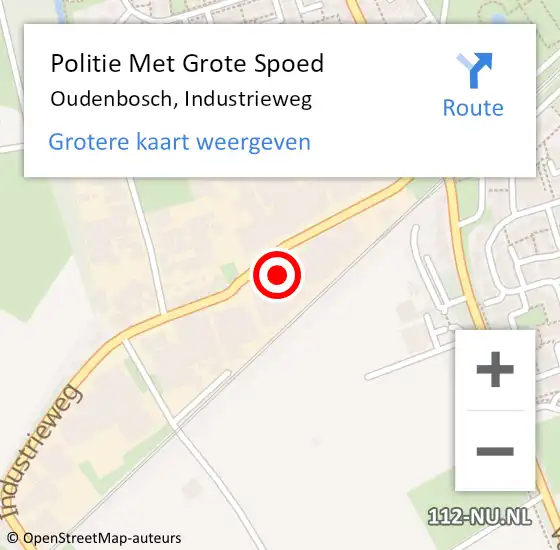 Locatie op kaart van de 112 melding: Politie Met Grote Spoed Naar Oudenbosch, Industrieweg op 21 december 2022 15:14