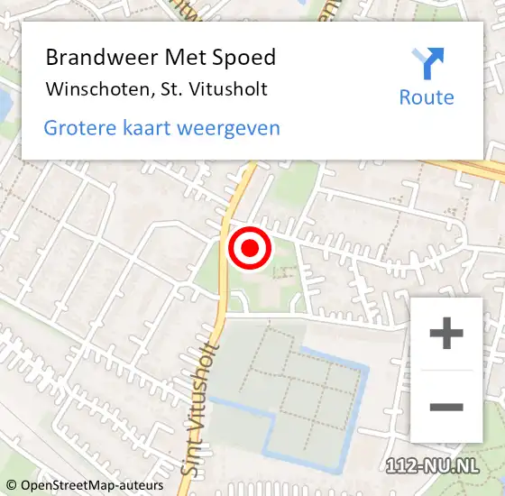 Locatie op kaart van de 112 melding: Brandweer Met Spoed Naar Winschoten, St. Vitusholt op 21 december 2022 16:05