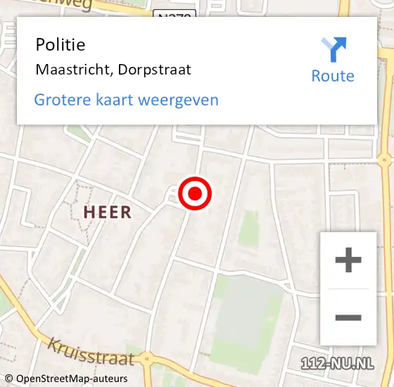 Locatie op kaart van de 112 melding: Politie Maastricht, Dorpstraat op 21 december 2022 16:47