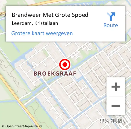 Locatie op kaart van de 112 melding: Brandweer Met Grote Spoed Naar Leerdam, Kristallaan op 21 december 2022 17:33