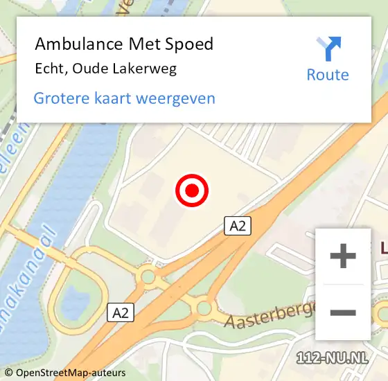 Locatie op kaart van de 112 melding: Ambulance Met Spoed Naar Echt, Oude Lakerweg op 21 december 2022 18:14