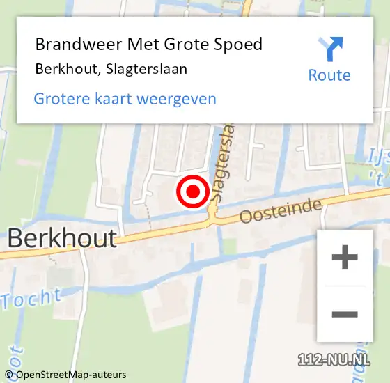 Locatie op kaart van de 112 melding: Brandweer Met Grote Spoed Naar Berkhout, Slagterslaan op 21 december 2022 19:43