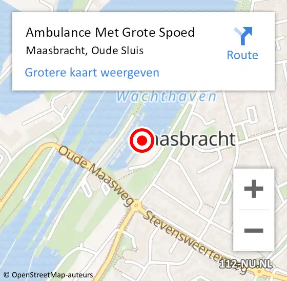 Locatie op kaart van de 112 melding: Ambulance Met Grote Spoed Naar Maasbracht, Oude Sluis op 21 december 2022 20:11