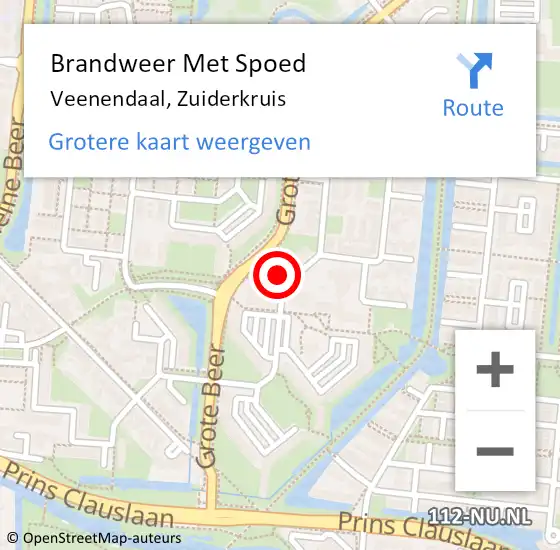 Locatie op kaart van de 112 melding: Brandweer Met Spoed Naar Veenendaal, Zuiderkruis op 21 december 2022 20:41