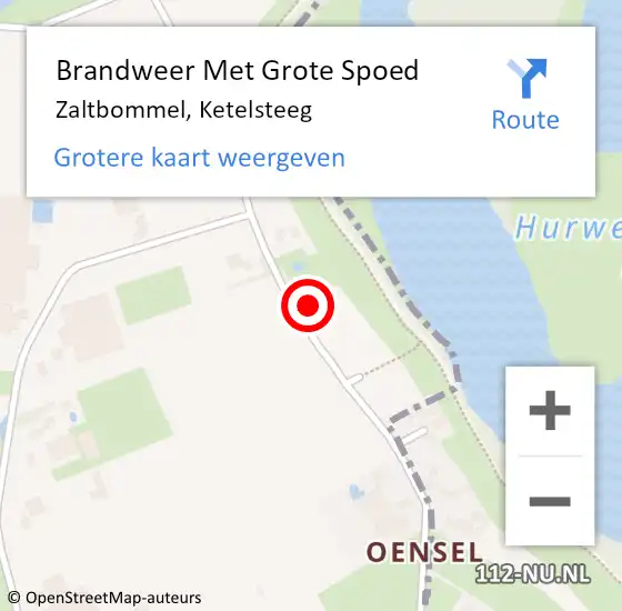 Locatie op kaart van de 112 melding: Brandweer Met Grote Spoed Naar Zaltbommel, Ketelsteeg op 21 december 2022 20:48