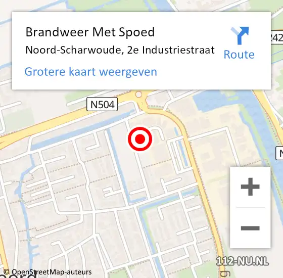 Locatie op kaart van de 112 melding: Brandweer Met Spoed Naar Noord-Scharwoude, 2e Industriestraat op 21 december 2022 21:53