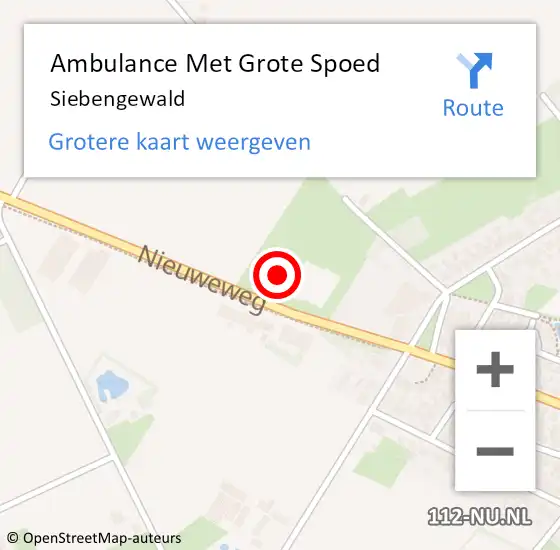 Locatie op kaart van de 112 melding: Ambulance Met Grote Spoed Naar Siebengewald op 21 december 2022 22:19