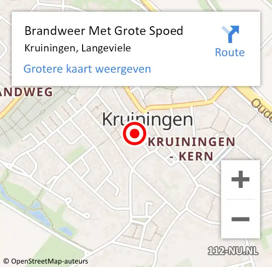 Locatie op kaart van de 112 melding: Brandweer Met Grote Spoed Naar Kruiningen, Langeviele op 21 december 2022 22:38