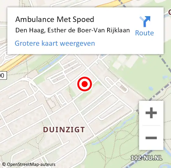 Locatie op kaart van de 112 melding: Ambulance Met Spoed Naar Boer, Esther de Boer-Van Rijklaan op 21 december 2022 23:46