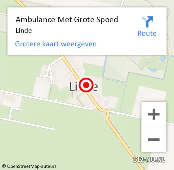 Locatie op kaart van de 112 melding: Ambulance Met Grote Spoed Naar Linde op 22 december 2022 00:18