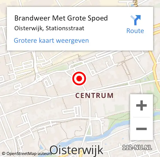 Locatie op kaart van de 112 melding: Brandweer Met Grote Spoed Naar Oisterwijk, Stationsstraat op 22 december 2022 06:59
