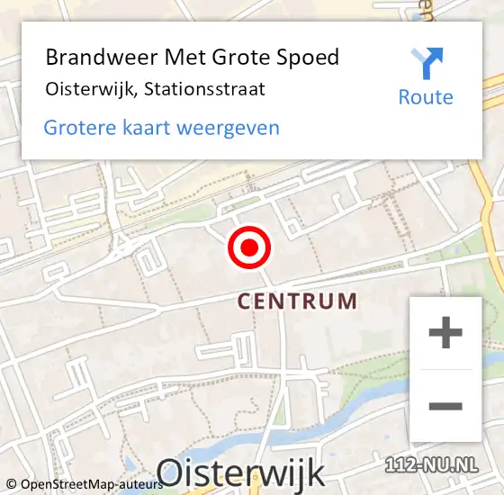 Locatie op kaart van de 112 melding: Brandweer Met Grote Spoed Naar Oisterwijk, Stationsstraat op 22 december 2022 07:03