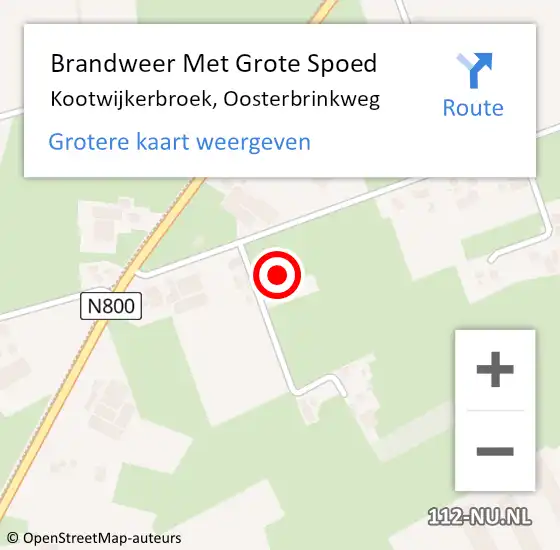 Locatie op kaart van de 112 melding: Brandweer Met Grote Spoed Naar Kootwijkerbroek, Oosterbrinkweg op 22 december 2022 07:32