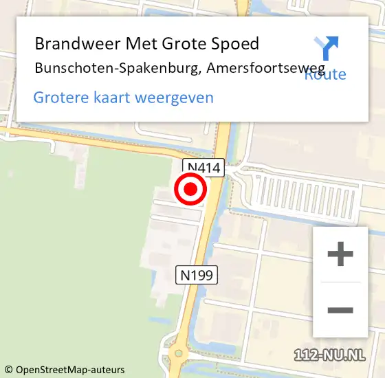 Locatie op kaart van de 112 melding: Brandweer Met Grote Spoed Naar Bunschoten-Spakenburg, Amersfoortseweg op 22 december 2022 08:09