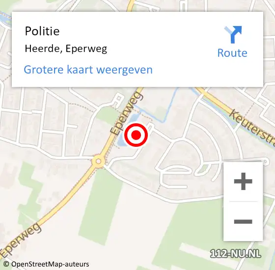 Locatie op kaart van de 112 melding: Politie Heerde, Eperweg op 22 december 2022 08:12