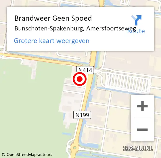 Locatie op kaart van de 112 melding: Brandweer Geen Spoed Naar Bunschoten-Spakenburg, Amersfoortseweg op 22 december 2022 08:14