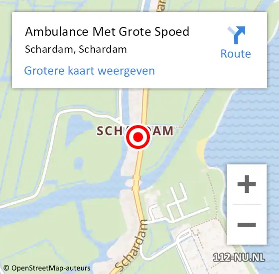 Locatie op kaart van de 112 melding: Ambulance Met Grote Spoed Naar Schardam, Schardam op 22 december 2022 08:55