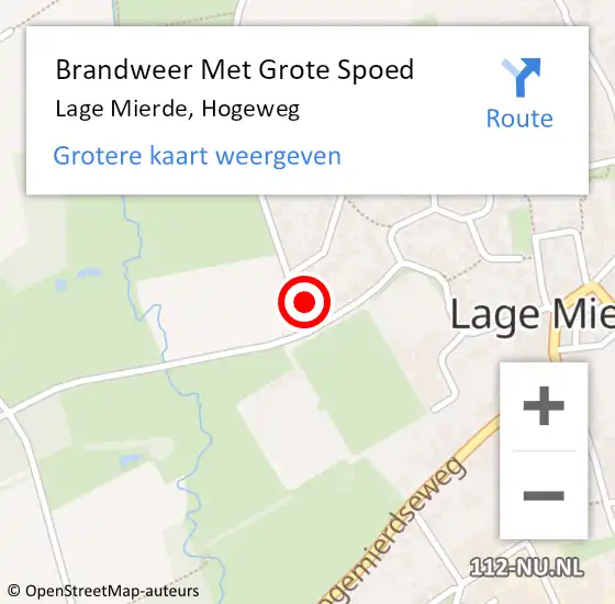 Locatie op kaart van de 112 melding: Brandweer Met Grote Spoed Naar Lage Mierde, Hogeweg op 22 december 2022 09:21