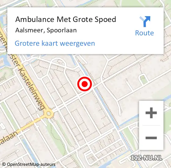 Locatie op kaart van de 112 melding: Ambulance Met Grote Spoed Naar Aalsmeer, Spoorlaan op 22 december 2022 09:36