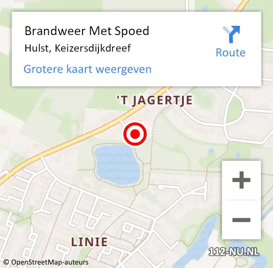 Locatie op kaart van de 112 melding: Brandweer Met Spoed Naar Hulst, Keizersdijkdreef op 22 december 2022 09:42