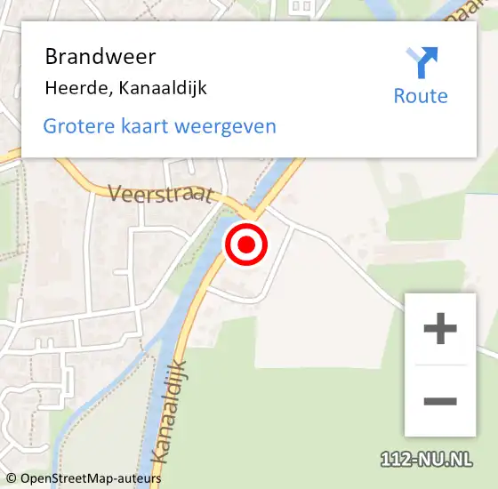 Locatie op kaart van de 112 melding: Brandweer Heerde, Kanaaldijk op 22 december 2022 10:09