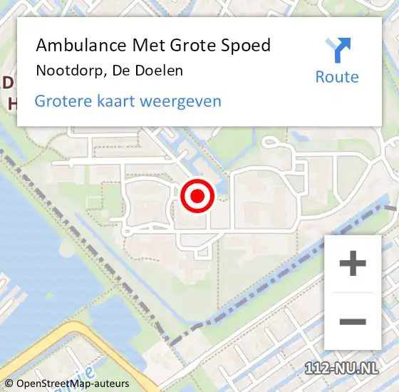 Locatie op kaart van de 112 melding: Ambulance Met Grote Spoed Naar Nootdorp, De Doelen op 22 december 2022 10:16